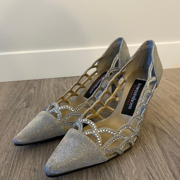 Gorgeous Shimmery Special Occasion Town Shoes Heels - Picture 3 of 6